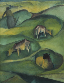 Ziegen und Dünen, 1919, Aquarell