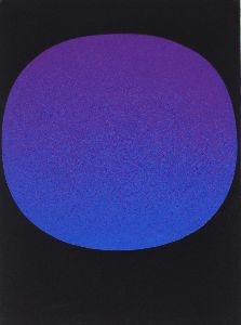 Blauvioletter Kreis auf Schwarz