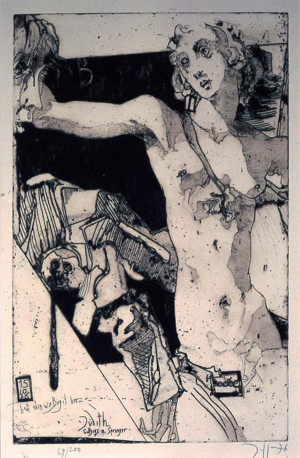 Judith nach einem Stich von Hendrik Goltzius, dieser nach einem Gemälde von B. Spranger (Aus der Mappe: Variationen)
